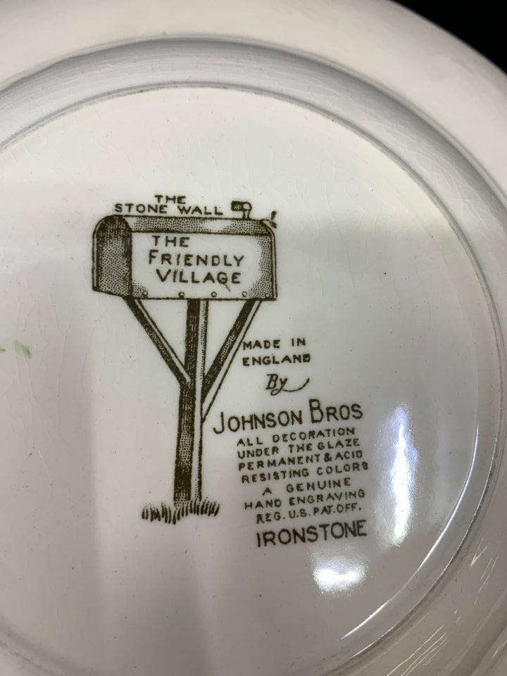 4 SALAD BOWLS RED BARN SCENE JOHNSON BROS.
