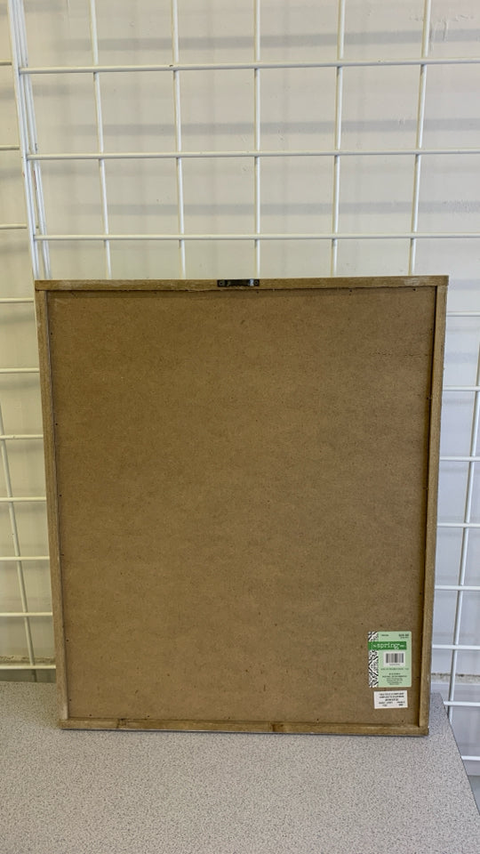 GREENS IN WHITE WASHED WOOD FRAME WALL ART.