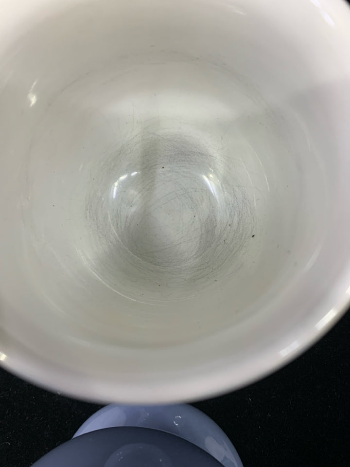 4PC PALE BLUE MUG W/FOOTED BASE.