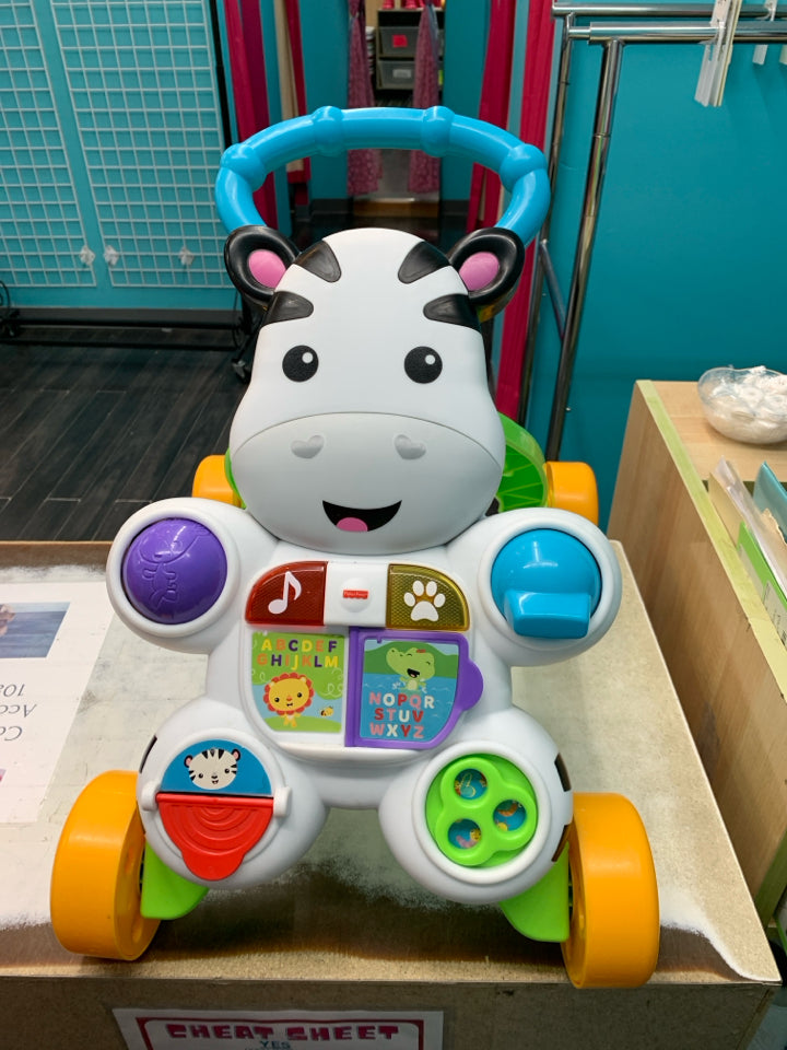 Fisher Price Baby Push Toy Learn with Me Zebra Walker Learning Activity