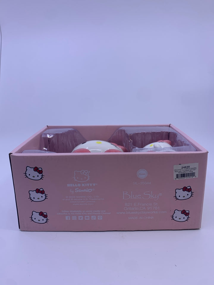 NIB HELLO KITTY MUG AND FIGURINE SET.