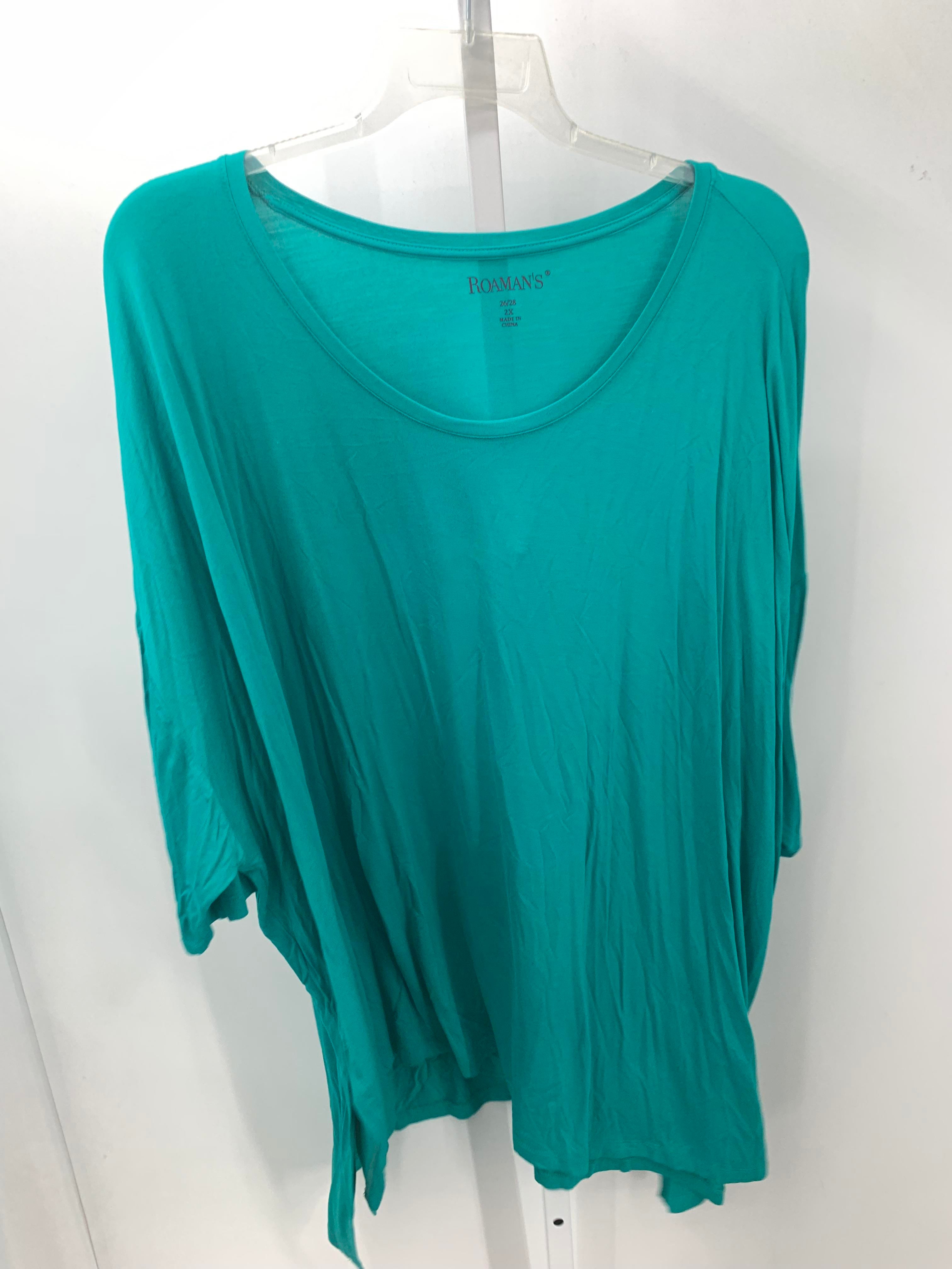 Roaman's Size 2X Womens Short Sleeve Shirt