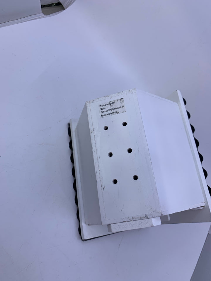 NEW WHITE BIRD HOUSE W/ COPPER METAL ROOF.