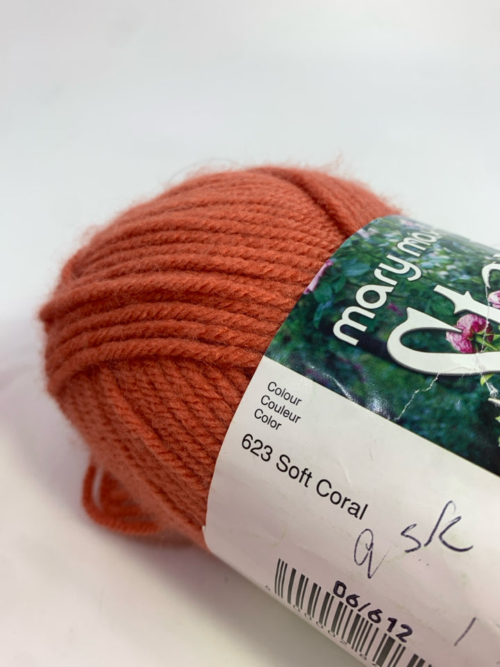 NEW SOFT CORAL YARN.