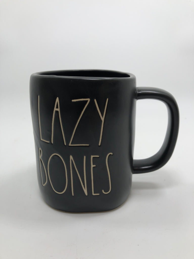 RAE DUNN "LAZY BONES" MUG.
