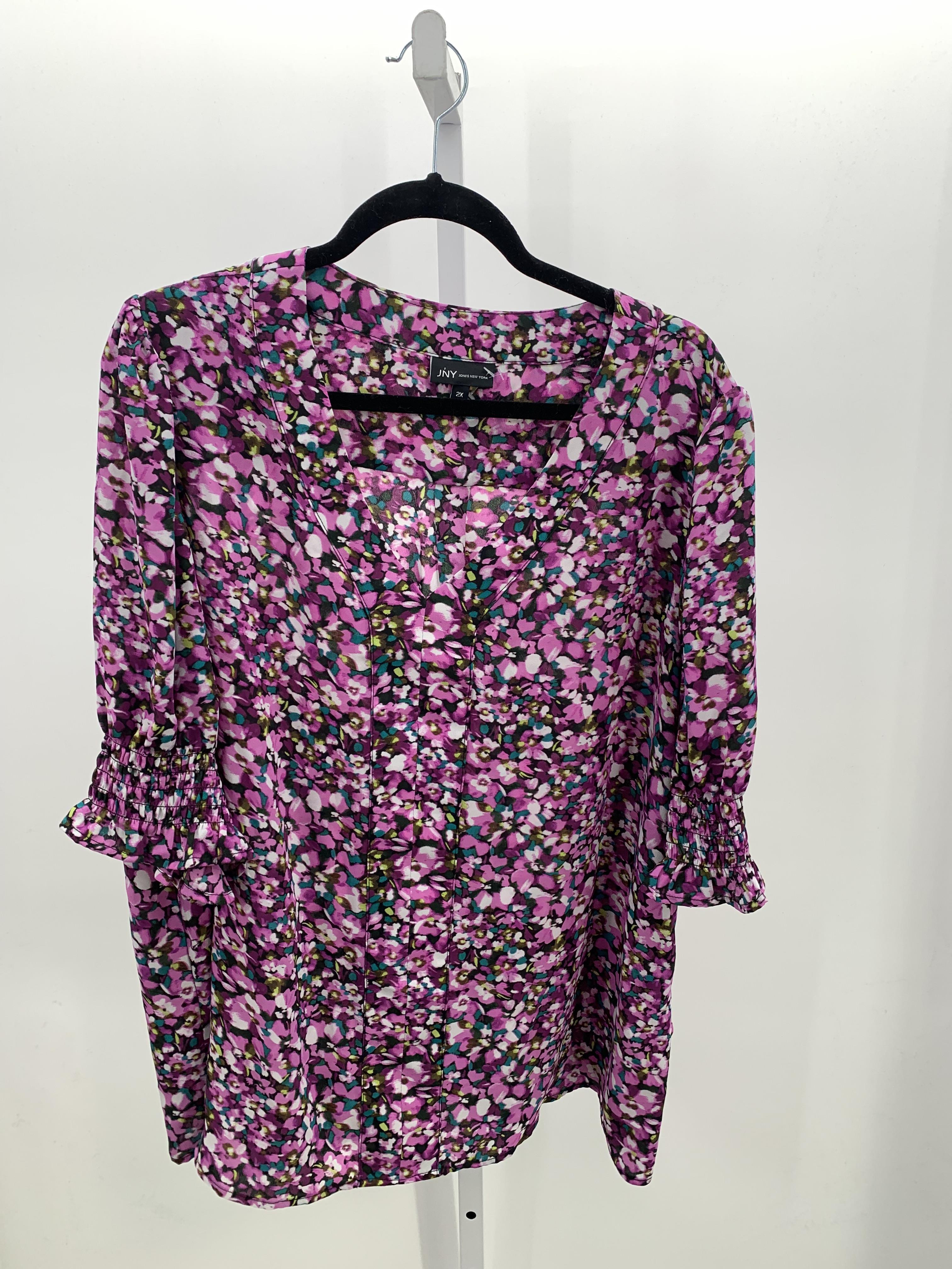 Jones New York Size 2X Womens Short Sleeve Shirt