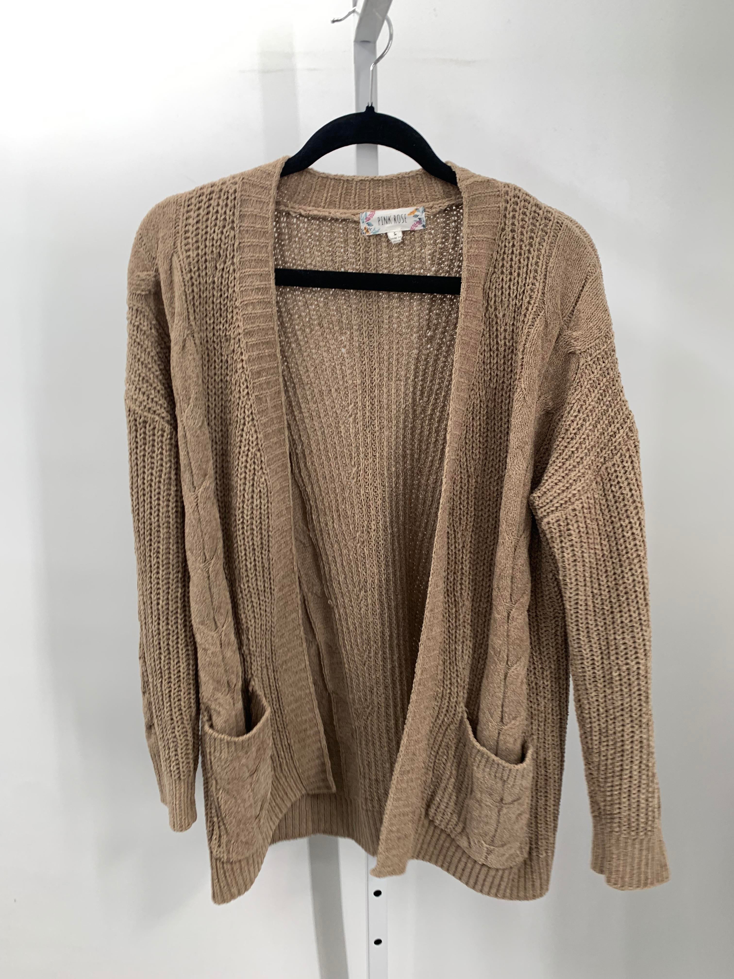 Pink Rose Size Large Juniors Cardigan