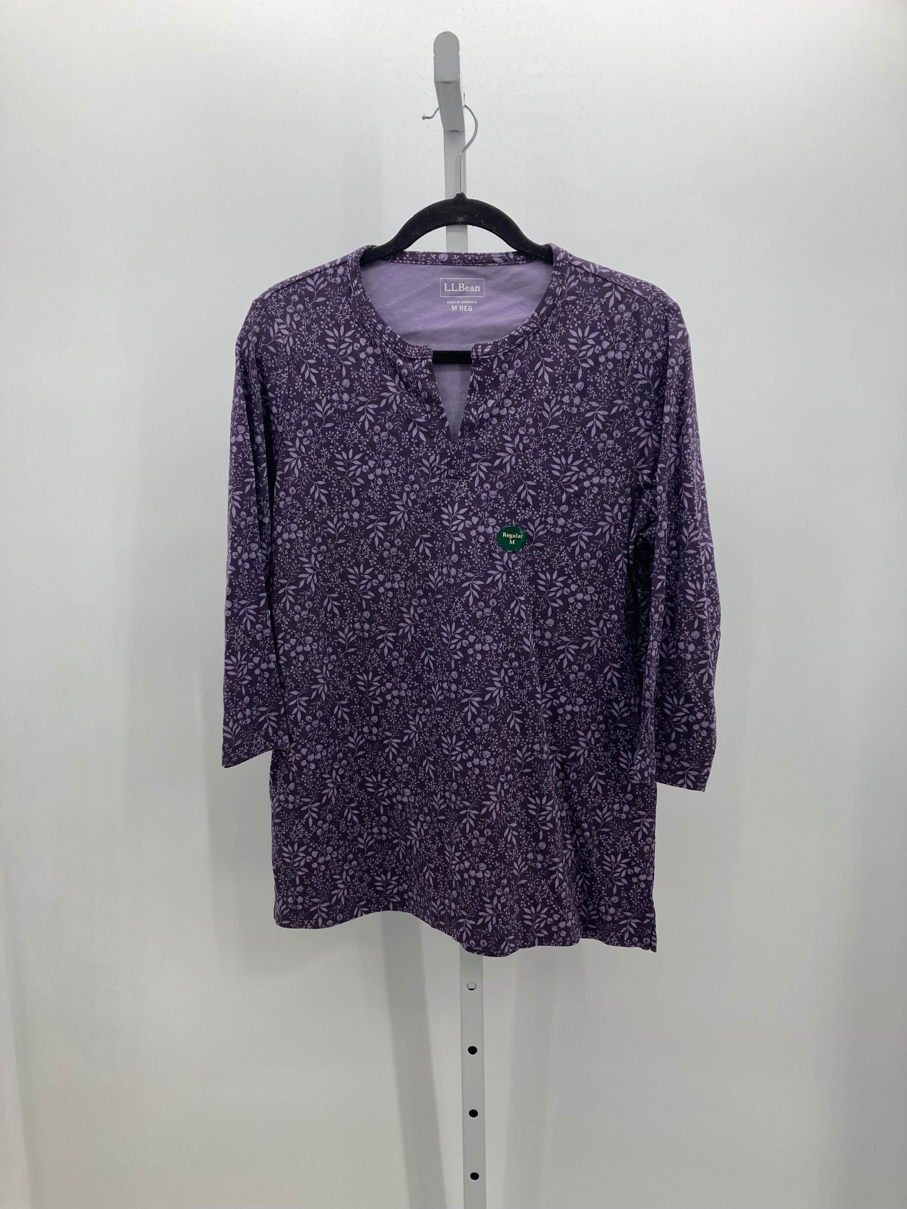 LL Bean Size Medium Misses 3/4 Sleeve Shirt