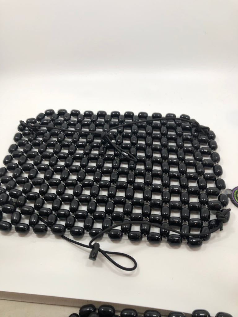 2 PC BLACK BEADED SEAT SET