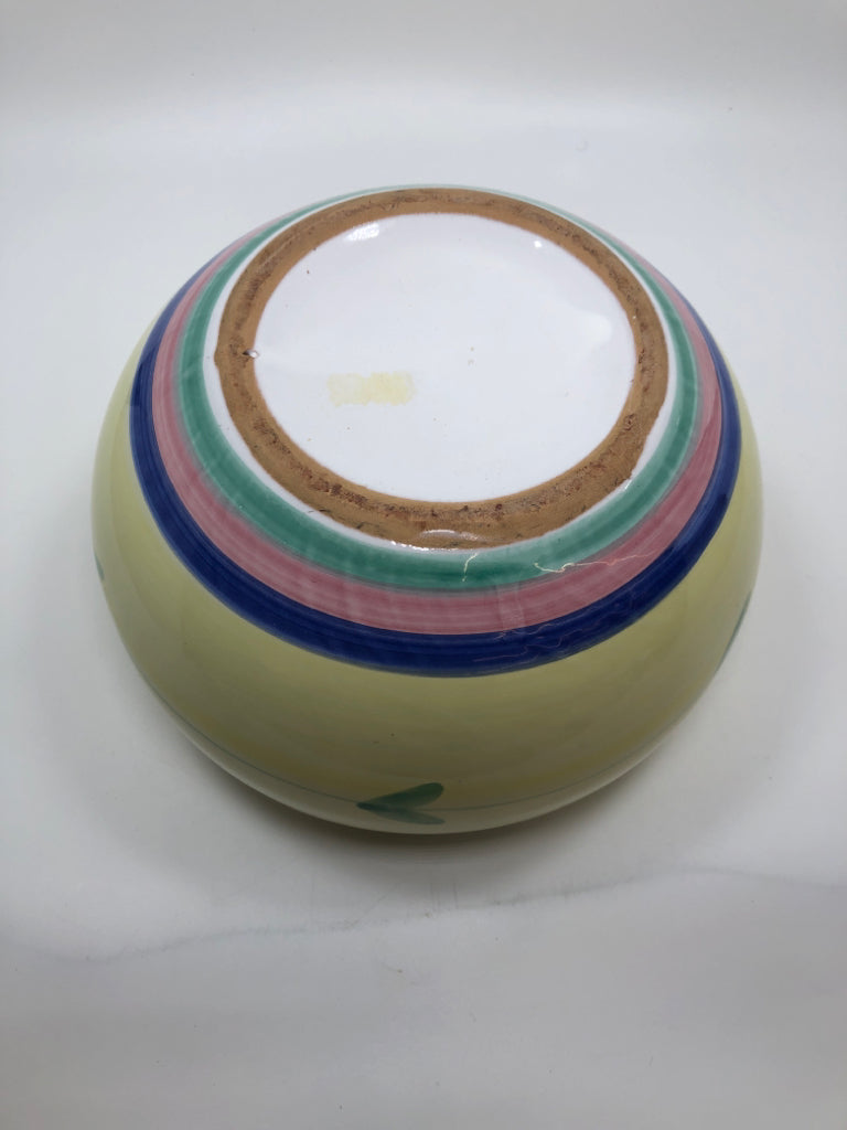 CALECA YELLOW CAROUSEL POTTERY BOWL.