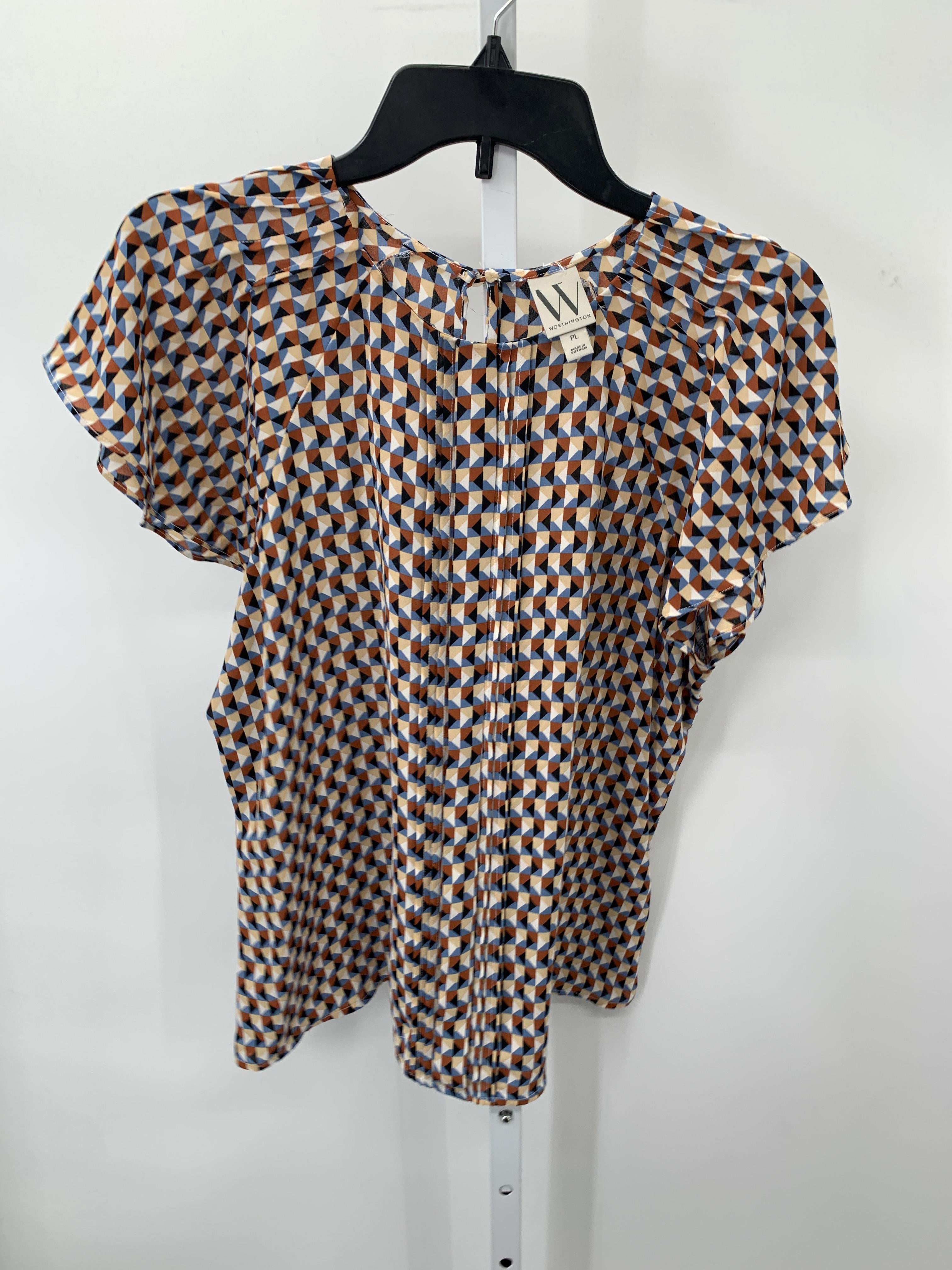Worthington Size Large Petite Petite Short Sleeve Shirt