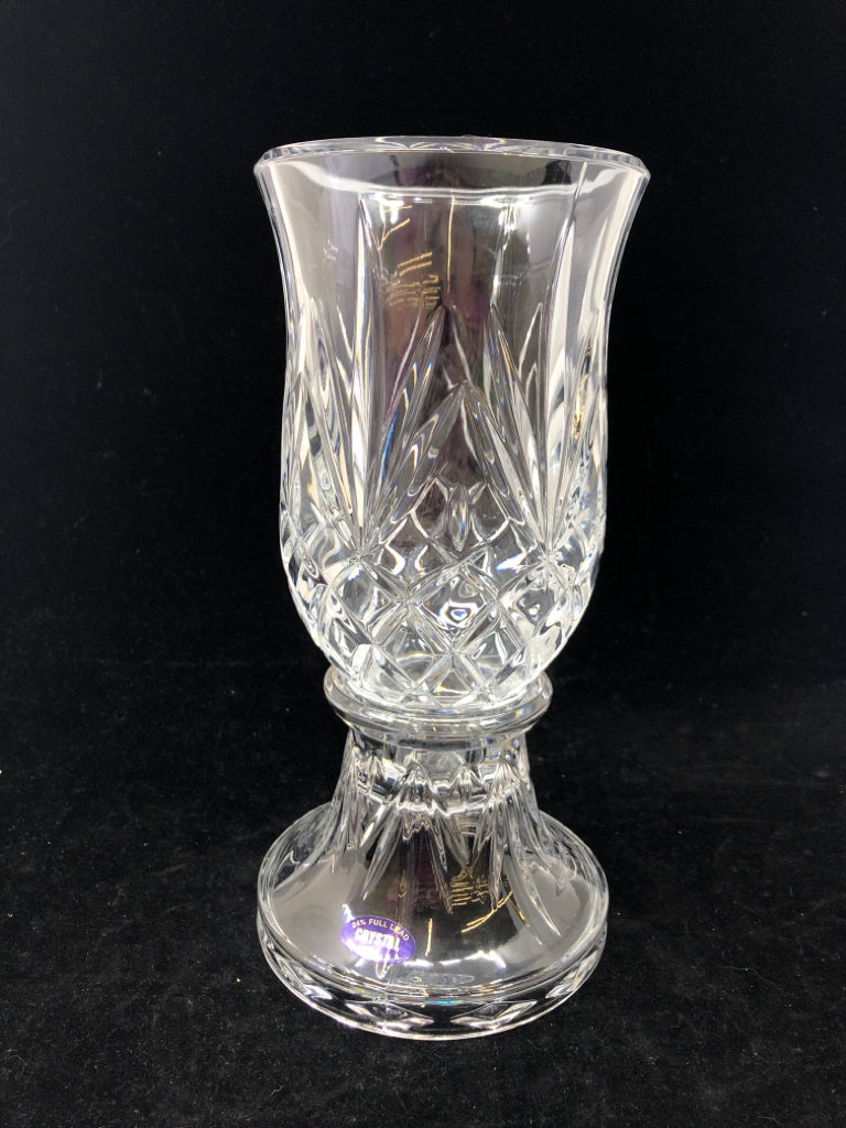 2PC LEAD CRYSTAL CANDLE HOLDER.