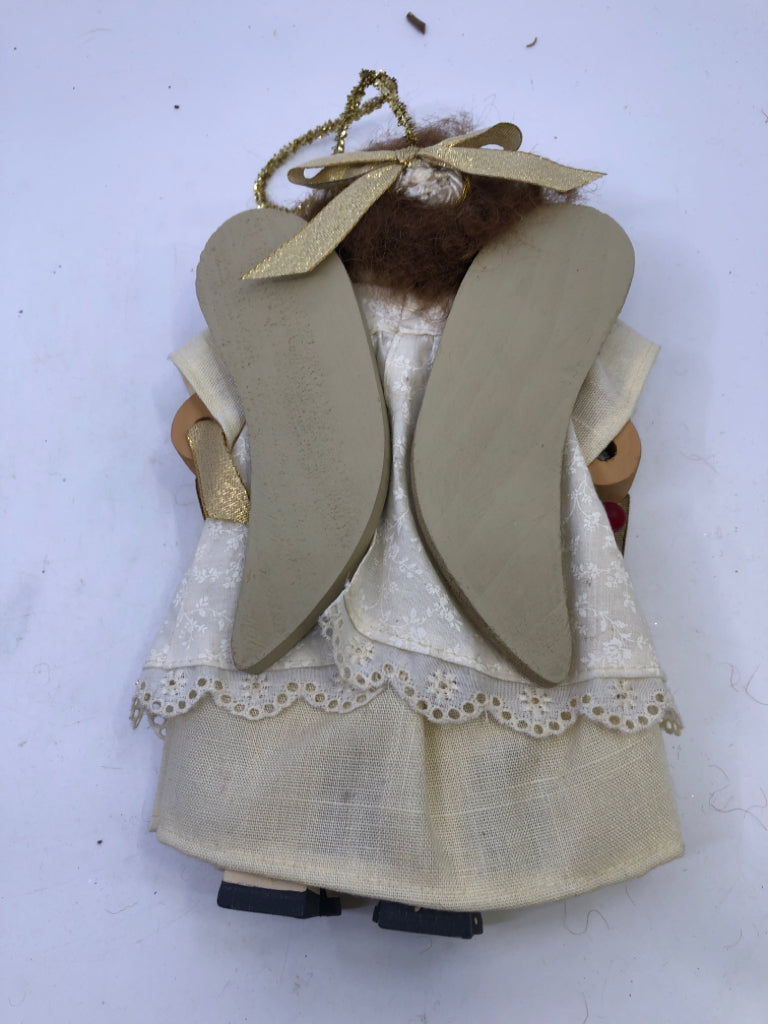 WOODEN STANDING ANGEL.