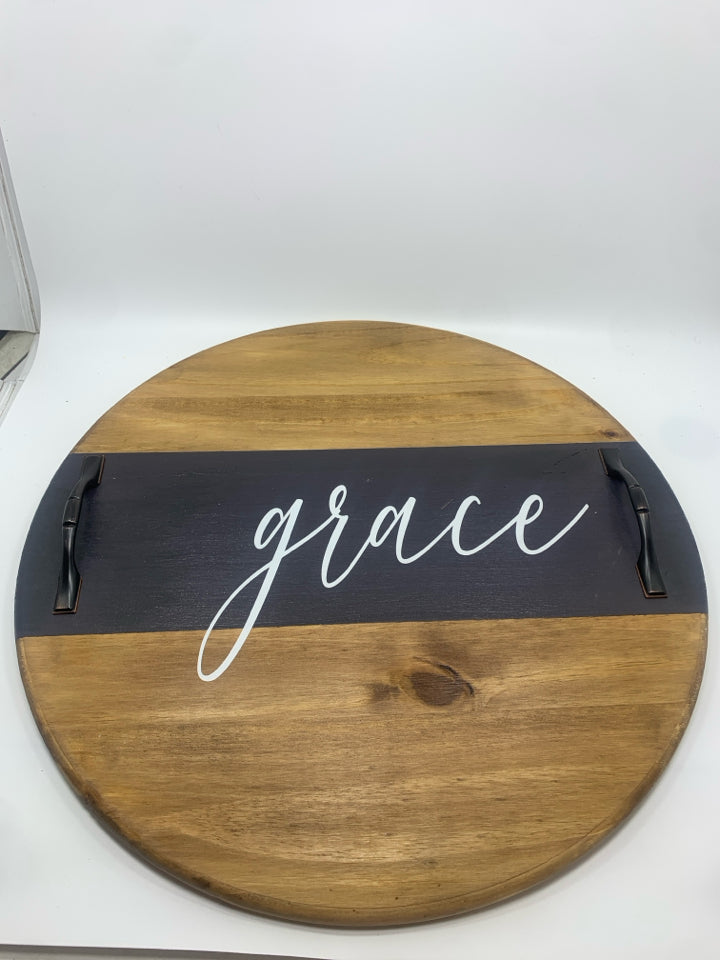 2-TONED WOODEN "GRACE" TRAY.