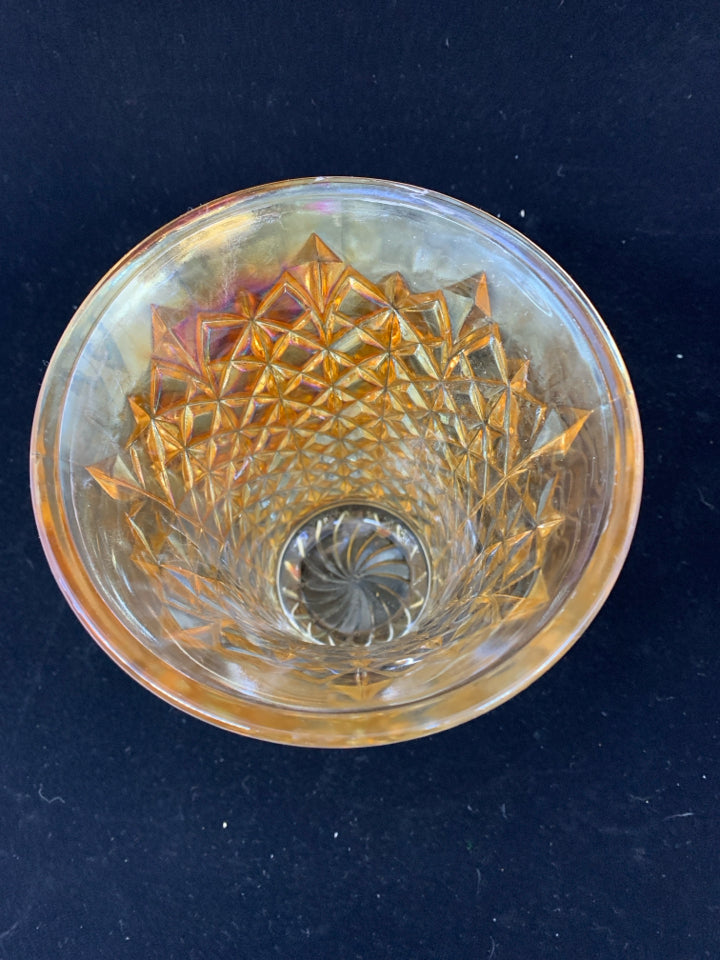 VTG MARIGOLD CARNIVAL GLASS VASE.
