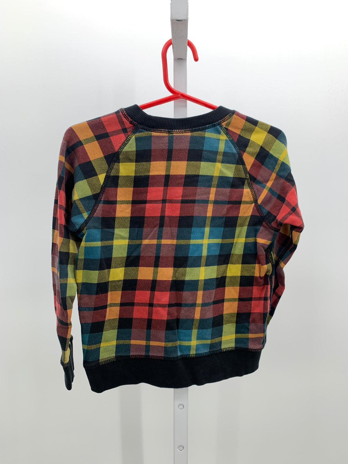 PLAID CREWNECK SWEATSHIRT