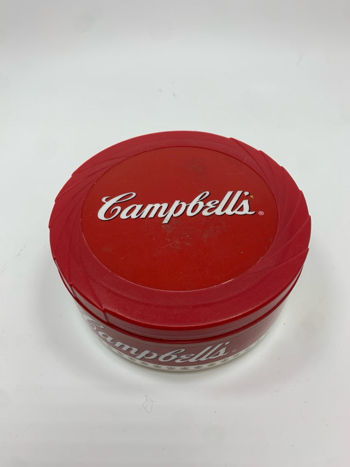 PLASTIC CAMPBELLS INSULATED TRAVEL BOWL W/LID.