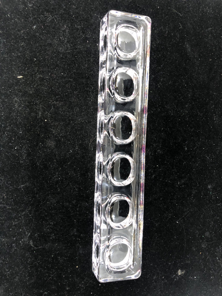 LARGE CLEAR RECTANGLE TEA LIGHT HOLDER.