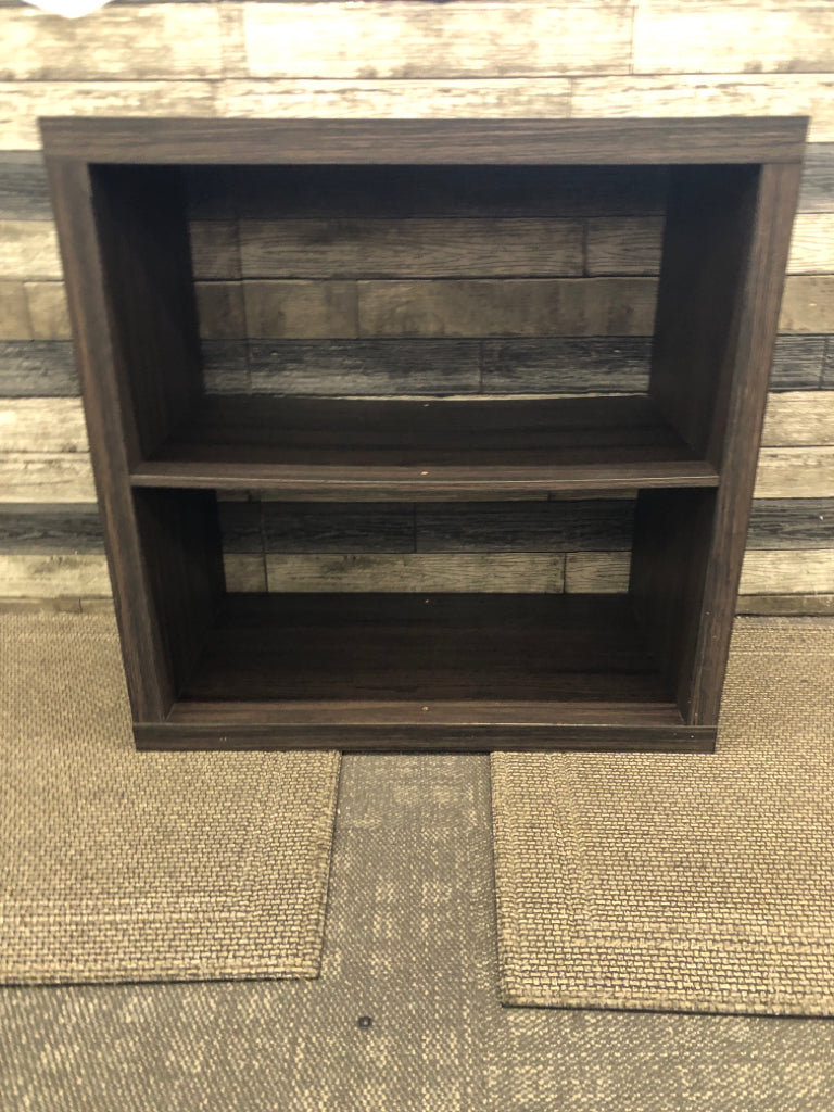 DARK WOOD, 2 TIER SHELF UNIT.