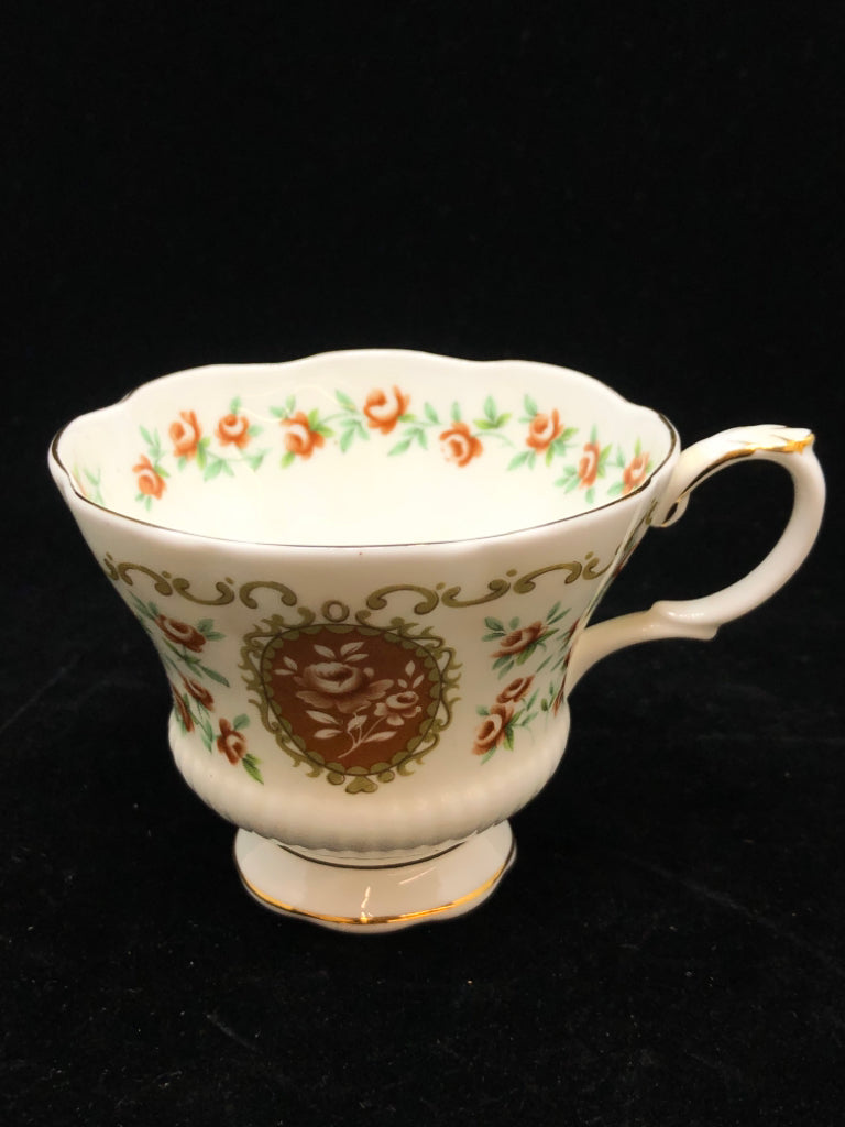 ORANGE FLOWER TEA CUP & SAUCER - ROYAL ALBERT.