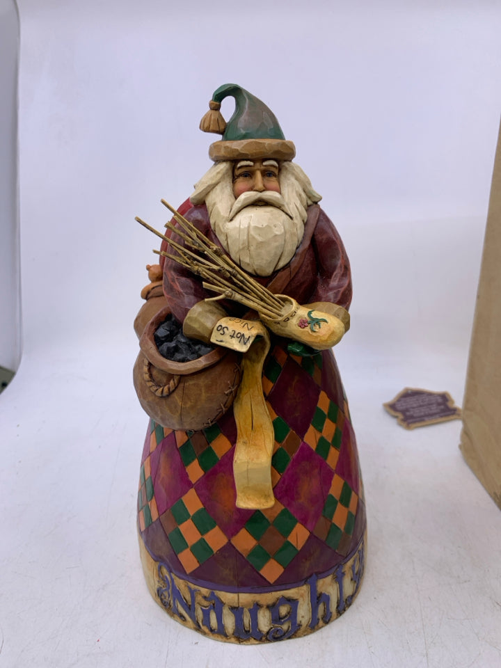 JIMSHORE HE KNOWS NAUGHTY/NICE SANTA.