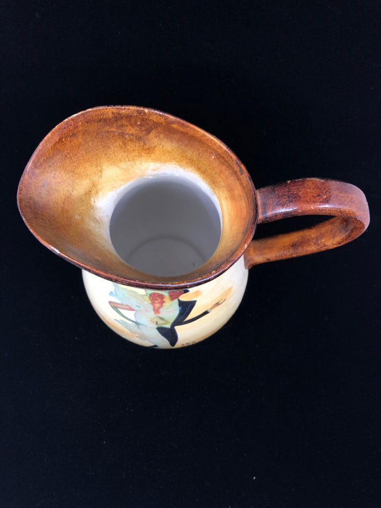L'HIVER A MONTE-CARLO DECORATIVE CERAMIC PITCHER.
