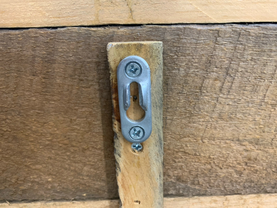 WOODEN SHELF W/ SLIDE IN WINE GLASS HOLDER