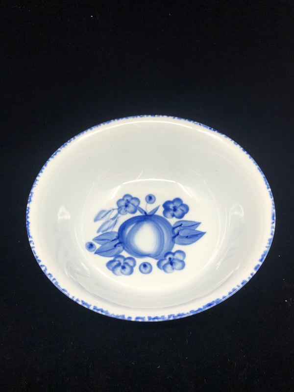 BLUE AND WHITE FRUIT BOWL.