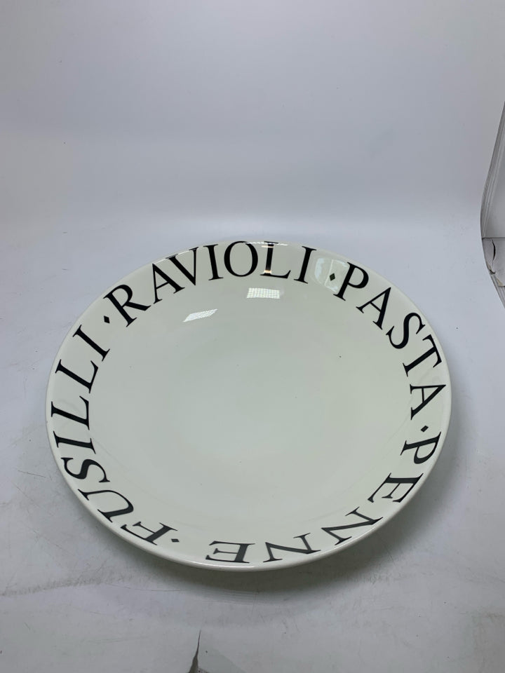 VTG MADE IN ITALY PASTA SERVING BOWL W/SCRIPT.