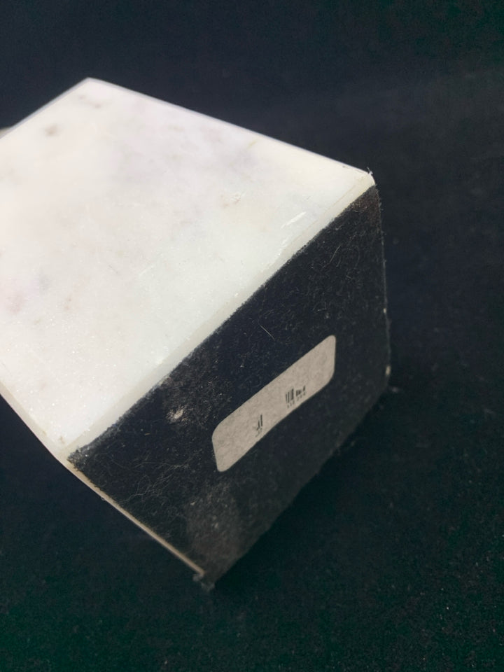 ABSTRACT METAL SCULPTURE ON MARBLE BASE.