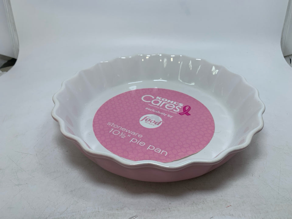 NEW BREAST CANCER STONEWARE PIE PLATE.
