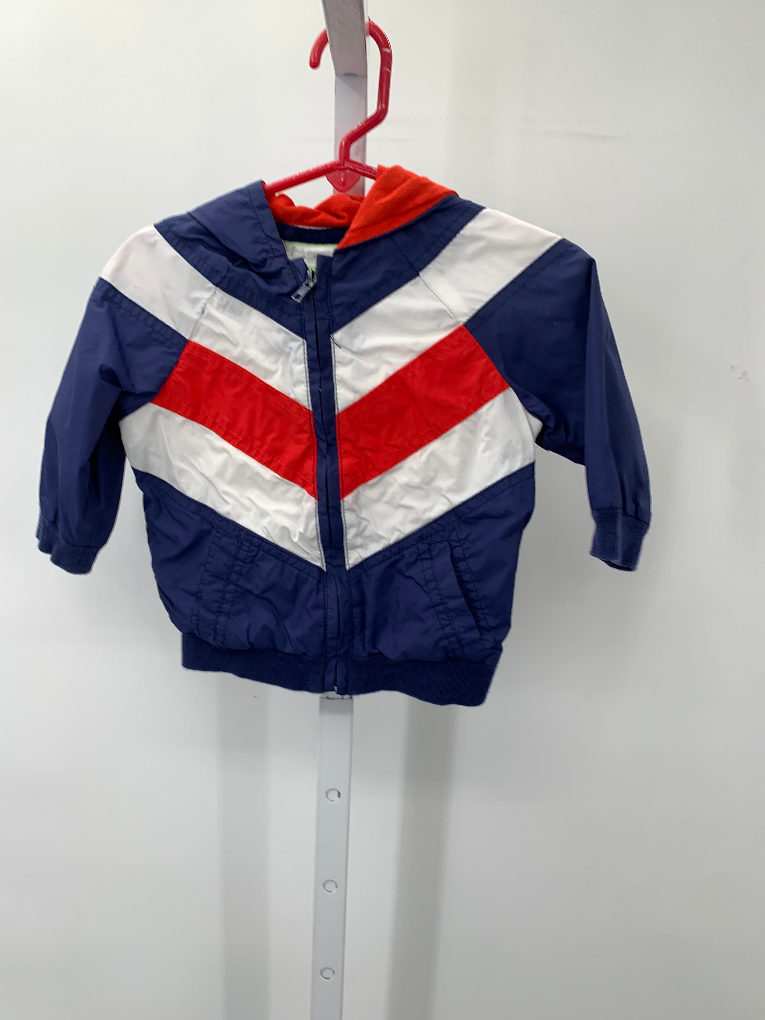 RED WHITE HOODED ZIP