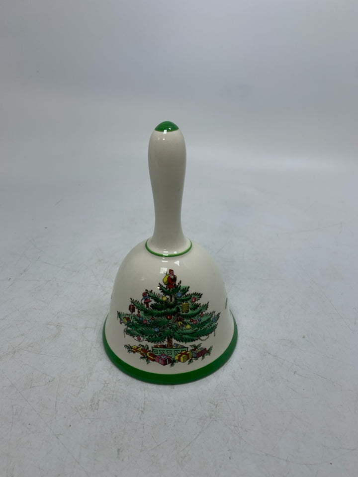 VTG SPODE CHRISTMAS TREE DINNER BELL.