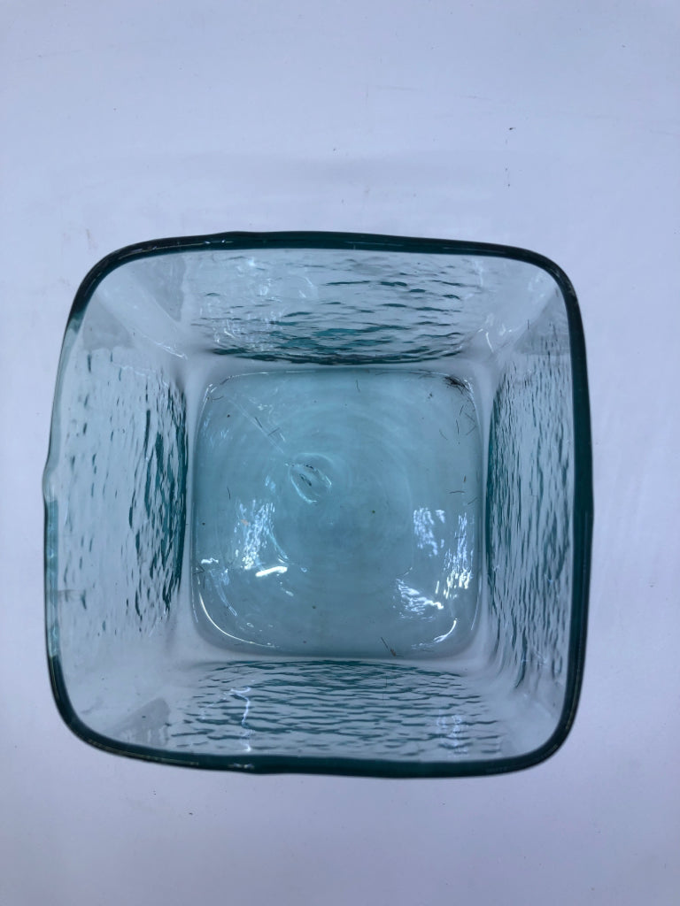 GREEN TINTED GLASS VASE.
