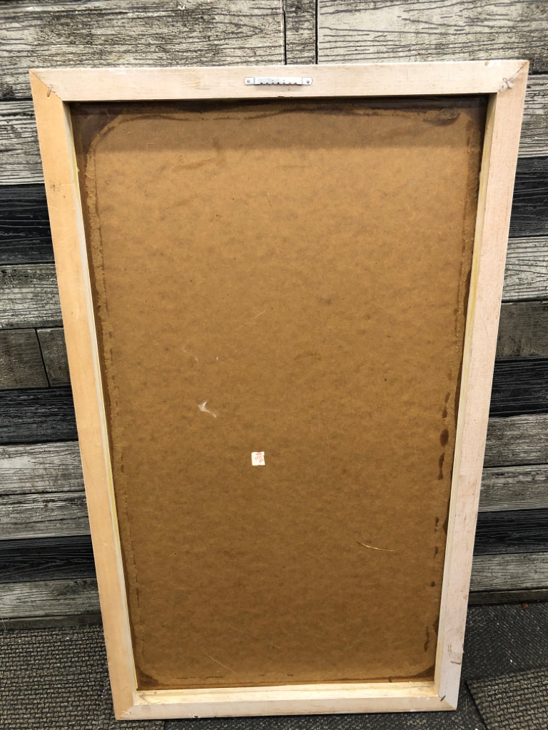 ORANGE AND BROWN ABSTRACT WALL ART.
