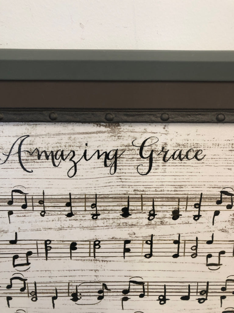 AMAZING GRACE MUSIC SHEET WALL HANGING.