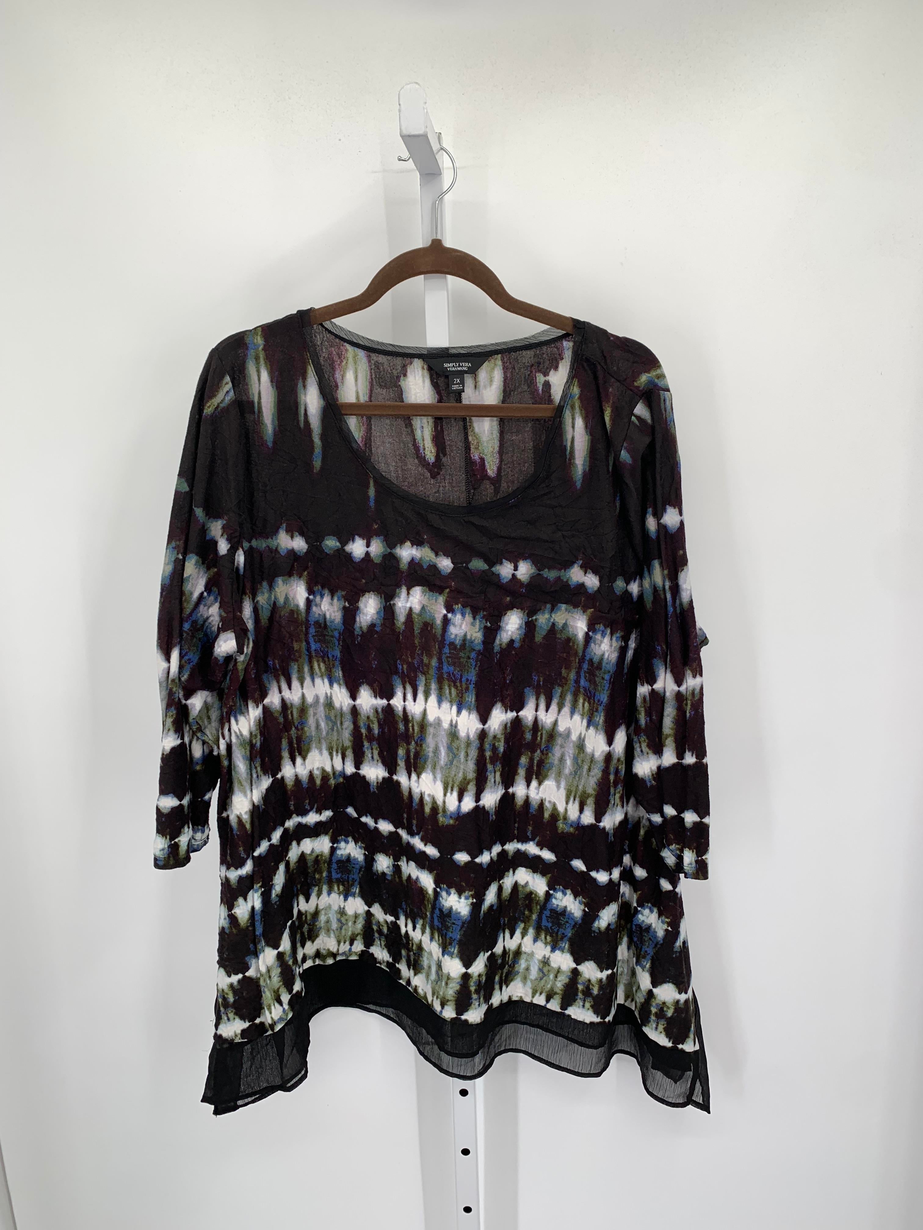 Vera Wang Size 2X Womens 3/4 Sleeve Shirt