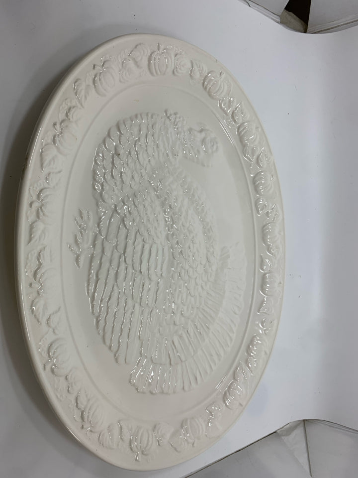 EMBOSSED TURKEY PLATTER - OVER & BACK.