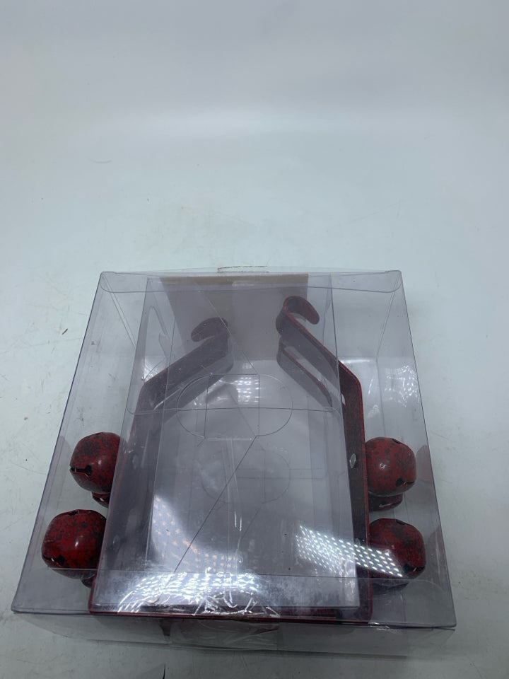 NIB 4 RED CHRISTMAS BELLS STOCKING HANGERS ASHLAND.