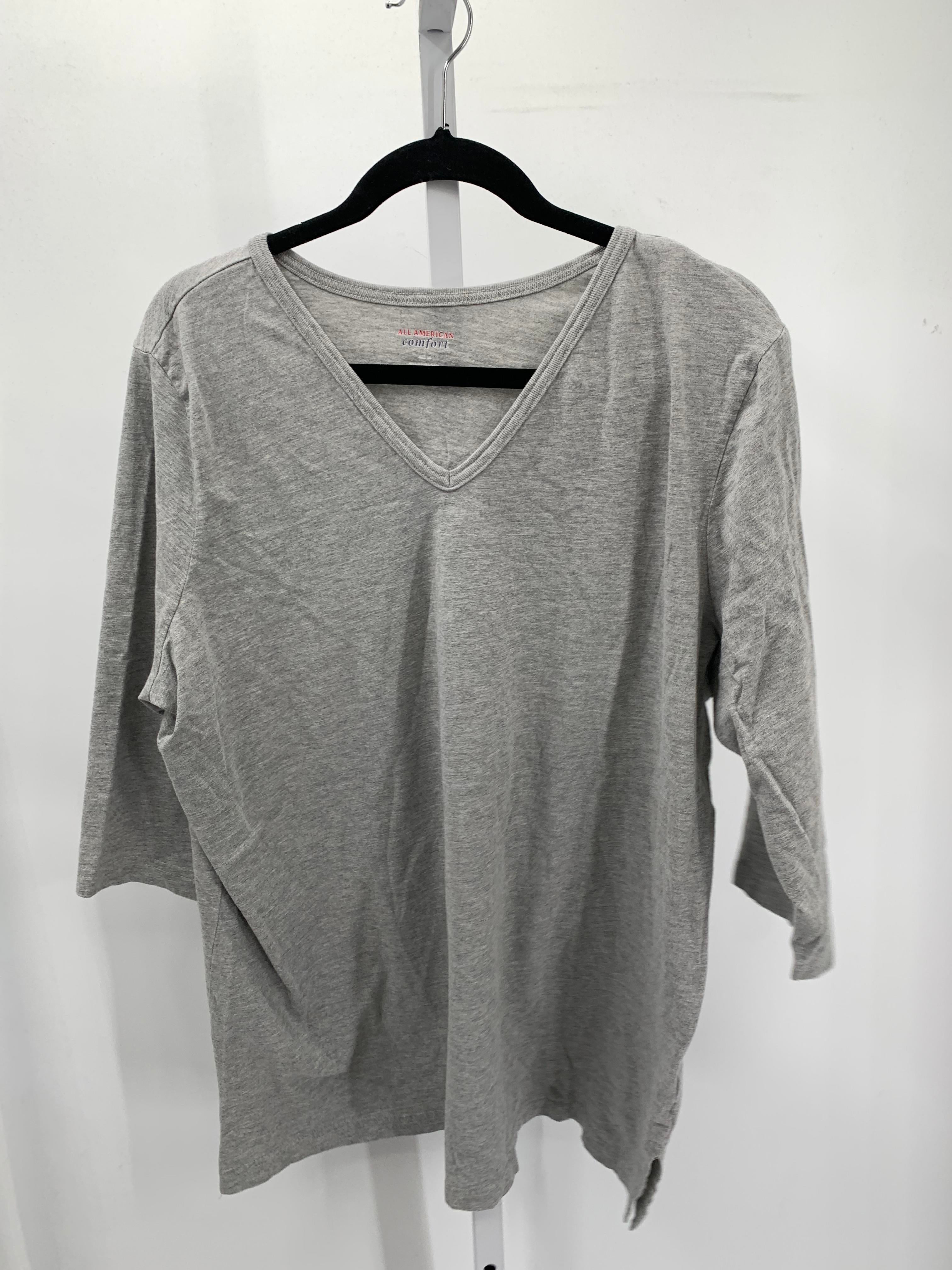 Size 1X Womens 3/4 Sleeve Shirt