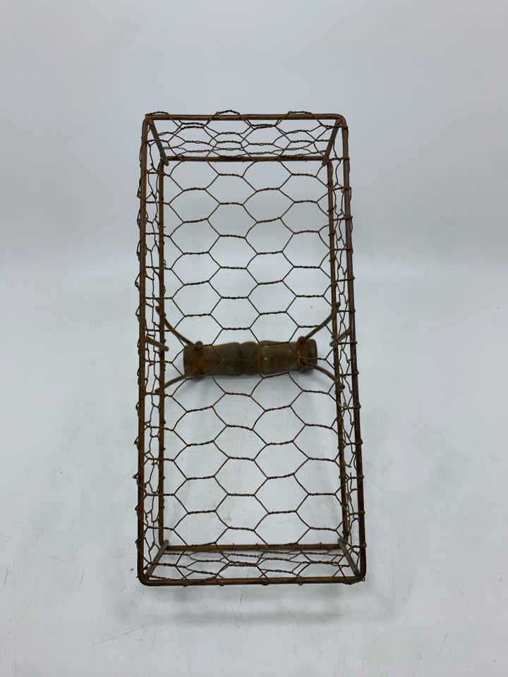 RUSTIC WIRE BASKET.