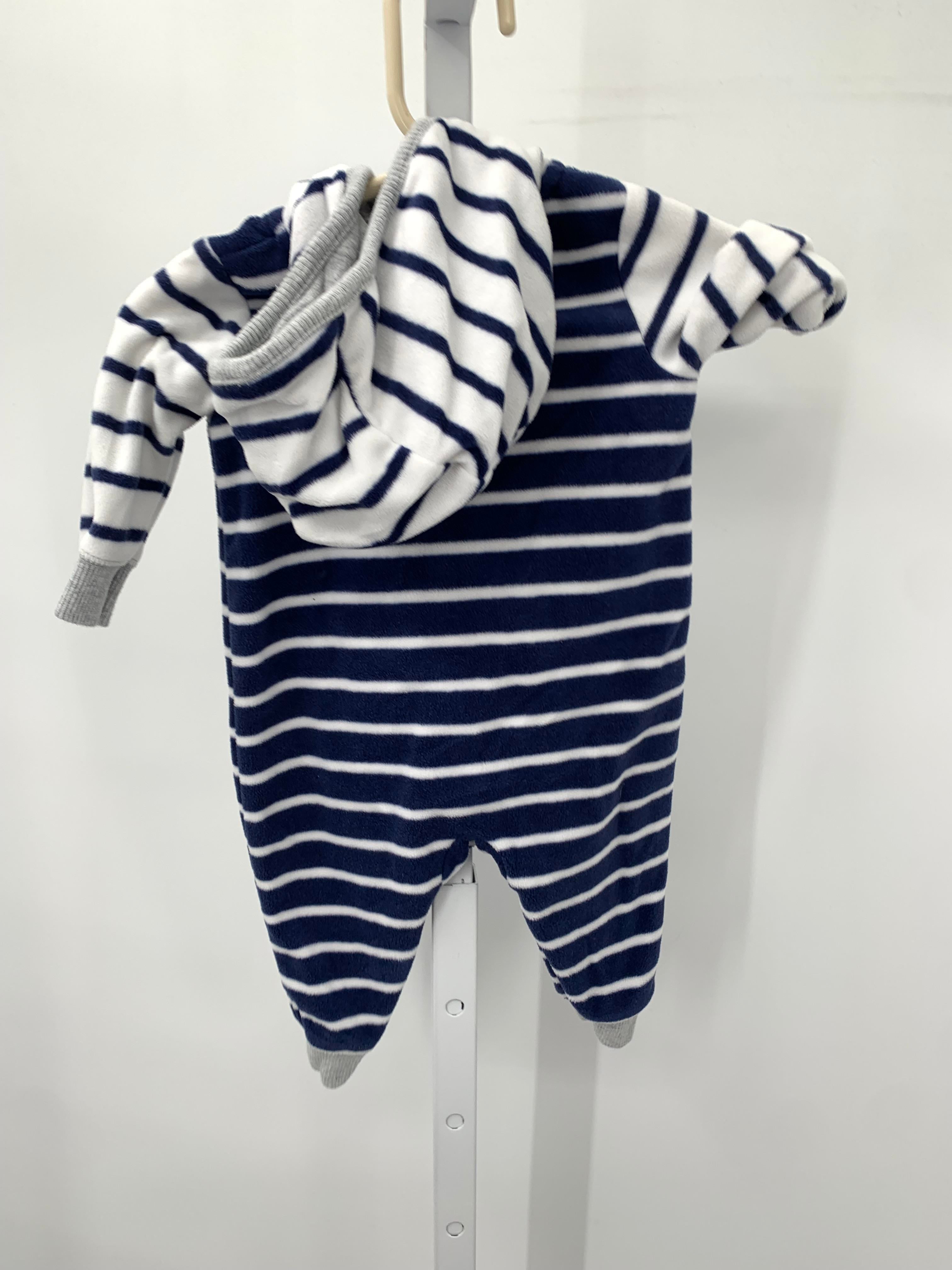 BLUE STRIPES HOODED FLEECE