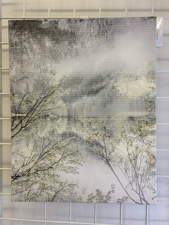 CANVAS WINTER CHERRY BLOSSOM WALL ART.