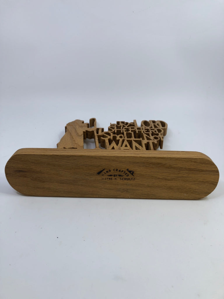 THE LORD IS MY SHEPARD WOOD CARVING.