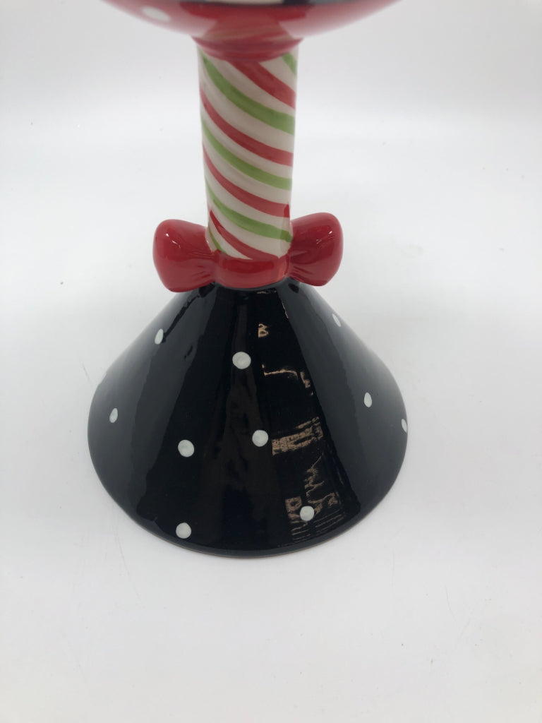 WINTER PENGUIN CERAMIC MARTINI GLASS.