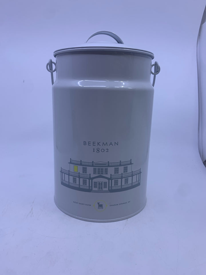 BEEKMAN GOAT MILK METAL CANISTER W LID.
