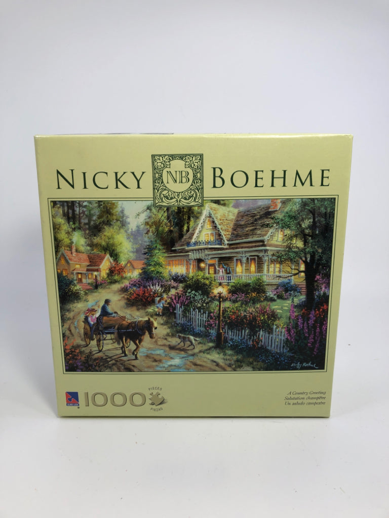 NIB NICKY BOEHME A COUNTRY GREETING PUZZLE.