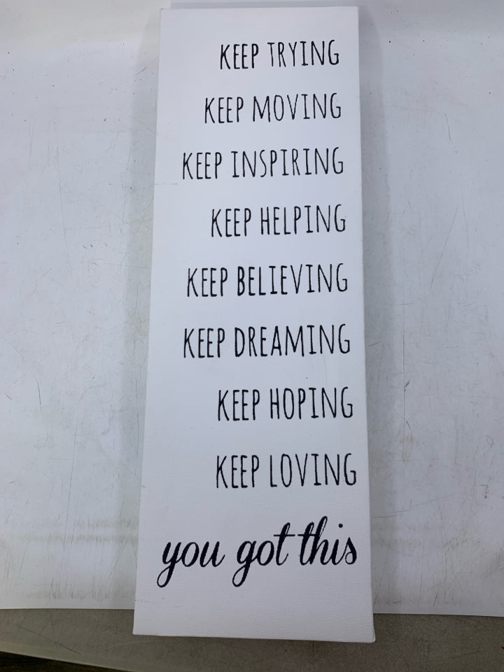 KEEP TRYING WHITE CANVAS.