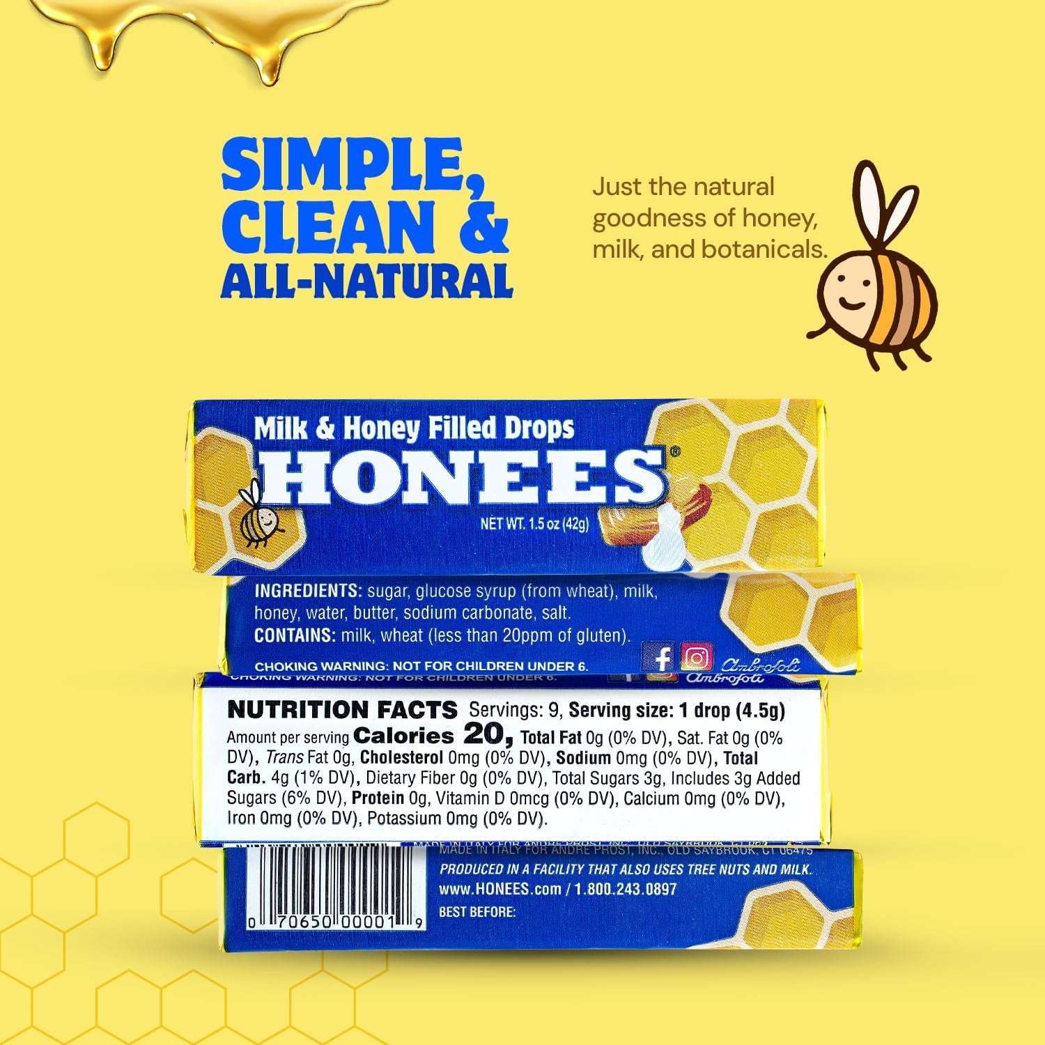 Honees Honey & Milk Filled Drops