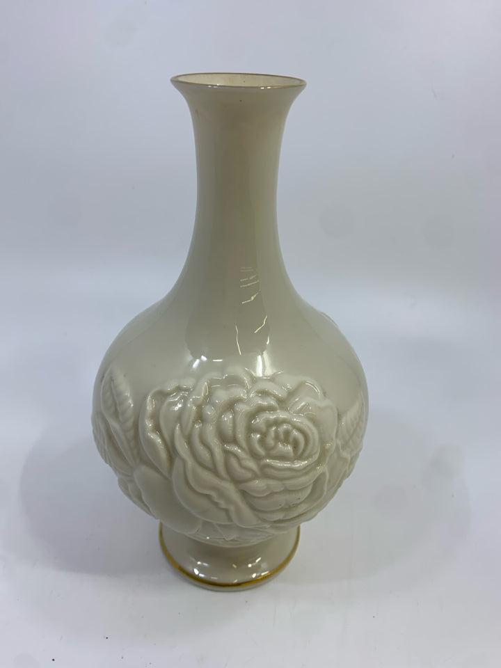 LENOX FLOWER EMBOSSED VASE.